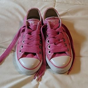 Pink Canvas Converse Tennis Shoes